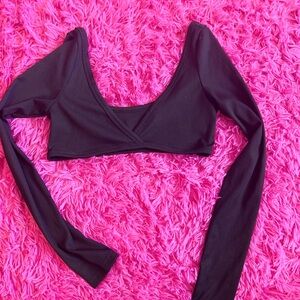 Elegant Black Long Sleeve Women's Top